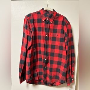 Men’s Polo Ralph Lauren Buffalo check shirt, size medium, color red and black